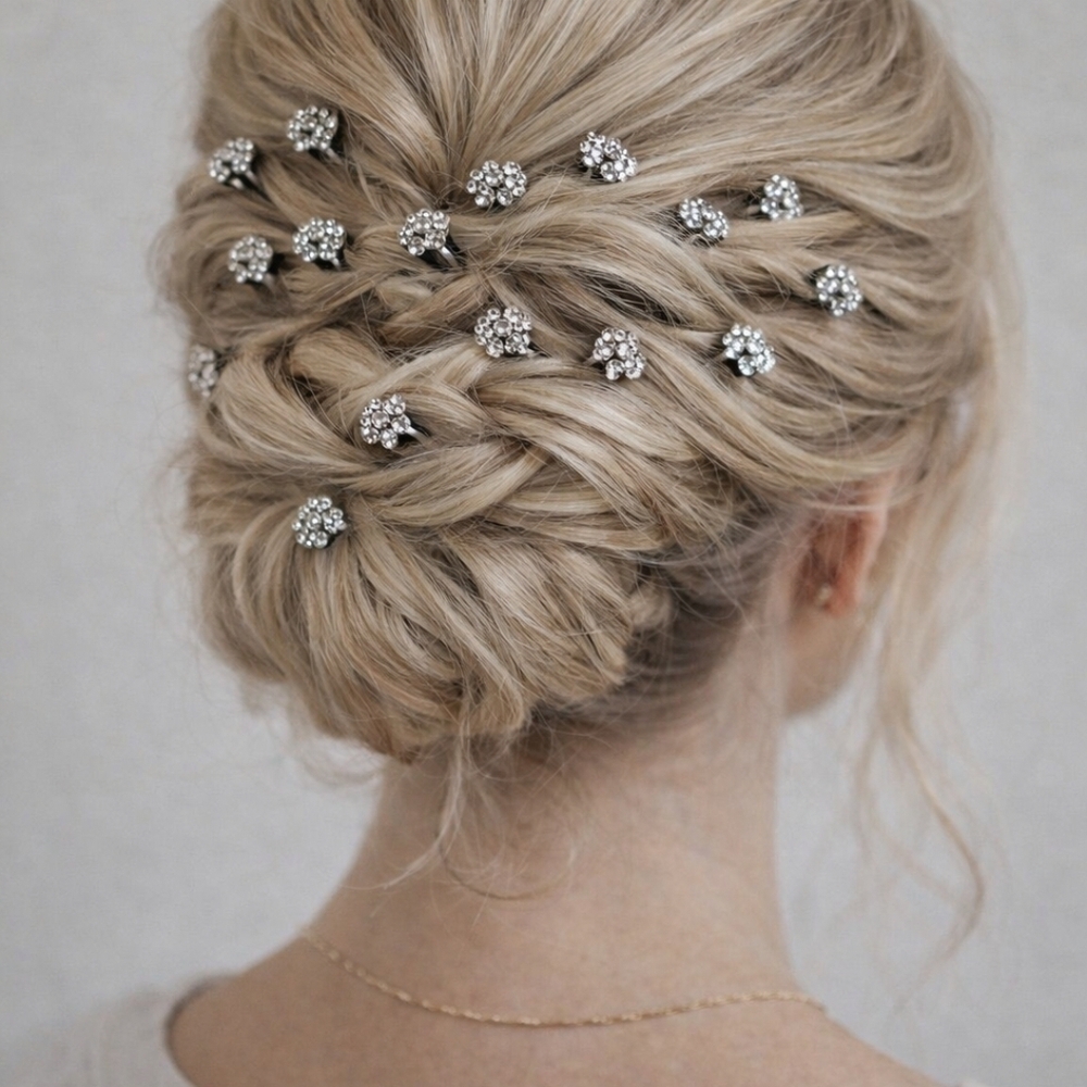 Sparkling Rhinestone Black  Hair Clip Bobby Pins Qty 24 NEW
